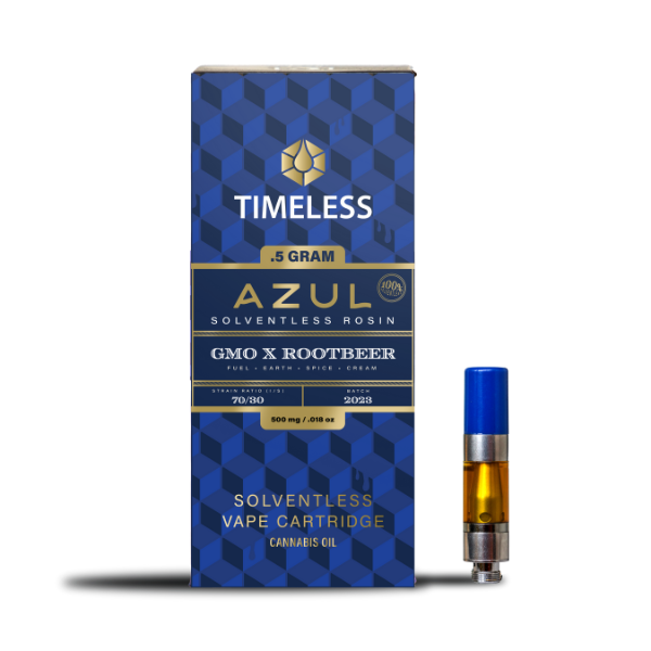 Timeless Azul GMO x Rootbeer Live Rosin